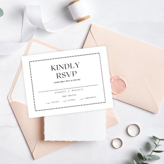 Minimale moderne RSVP-behuizing Kaart