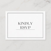 Minimale moderne RSVP-behuizing Kaart (Achterkant)