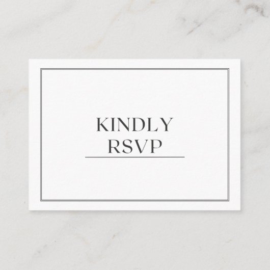 Minimale moderne RSVP-behuizing Kaart (Achterkant)