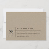MINIMALE MODERNE RUSTIEKE KRAFT-TYPOGRAFIE TROUWEN SAVE THE DATE (Voorkant)