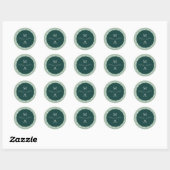 Minimale moderne Sage Mint Groene Mandala Initiale Ronde Sticker (Vel)