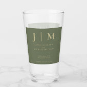 Minimale Moderne Salie En Gouden Eenvoudige Bruilo Glas (Voorkant)