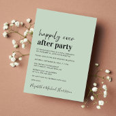 Minimale moderne saliegroene huwelijksreceptie aankondiging