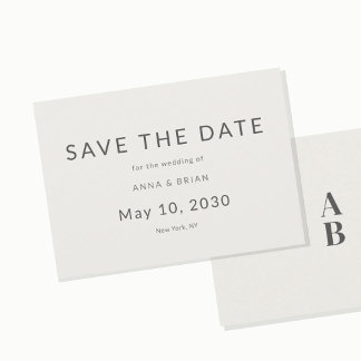 Minimale moderne 'Save the Date' met monogram Save The Date