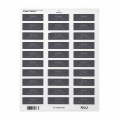 Minimale moderne Scandi Script Slate Grey Etiket (Full Sheet)