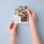 Minimale moderne schone promotionele hotelboeking flyer (Hand)