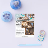 Minimale moderne schone promotionele hotelboeking flyer (Enkel)