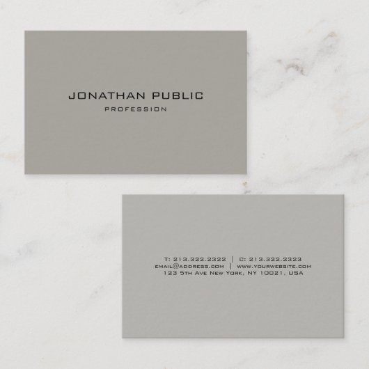Minimale moderne, schone Sjabloon Visitekaartje (Voorkant / Achterkant)