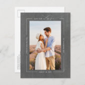 Minimale moderne schoolbord Bewaar de datumfoto Aankondigingskaart (Voorkant / Achterkant)