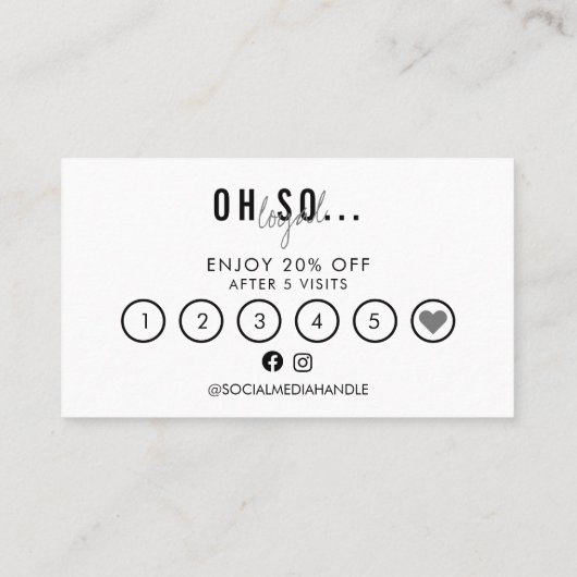 Minimale moderne schoonheid en esthetica Loyalty Visitekaartje (Achterkant)