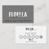 Minimale moderne schoonheid en esthetica Loyalty Visitekaartje (Voorkant / Achterkant)