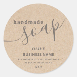 Minimale moderne scriptbewerkte soapkraftklasse ronde sticker