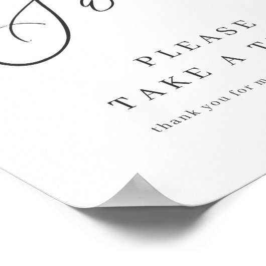 Minimale moderne scriptbruiloft is lief poster (Hoek)