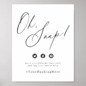 Minimale moderne scriptbruiloft oh snap-gebaar poster (Voorkant)