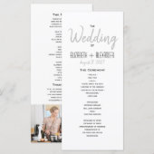 Minimale moderne scriptie bruiloft programmakaart (Voorkant / Achterkant)