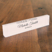 Minimale moderne scriptkalligrafie naambordje (Zijkant)