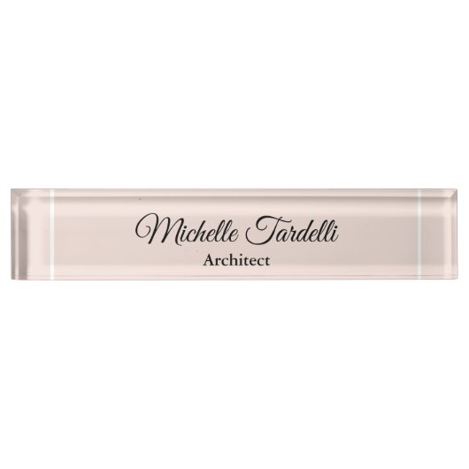 Minimale moderne scriptkalligrafie naambordje (Voorkant)