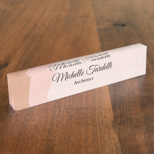 Minimale moderne scriptkalligrafie naambordje (Zijkant)