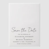 Minimale moderne scriptoverlay De datum opslaan Vellum Uitnodigingen (Voorkant)