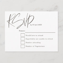 Minimale moderne scripttypografie Bruiloft RSVP Briefkaart
