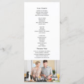 Minimale moderne scriptweddenschap programmakaart (Achterkant)