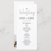 Minimale moderne scriptweddenschap programmakaart (Voorkant / Achterkant)