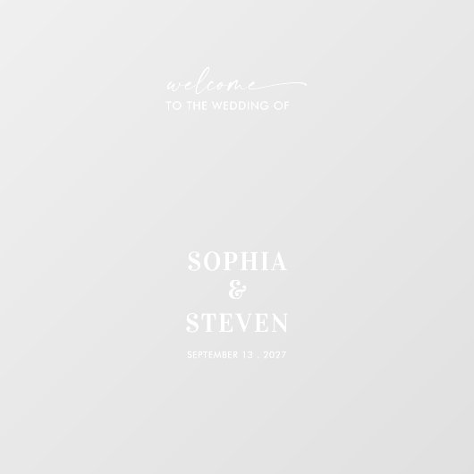 Minimale moderne selfie spiegel welkom bruiloft st raamsticker (Vel)