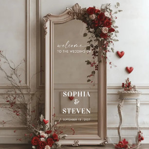 Minimale moderne selfie spiegel welkom bruiloft st raamsticker