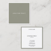 Minimale moderne Sjabloon elegant Professional Vierkante Visitekaartje (Voorkant / Achterkant)