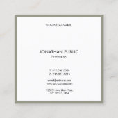 Minimale moderne Sjabloon elegant Professional Vierkante Visitekaartje (Achterkant)