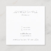 Minimale, moderne Sjabloon Luxe Professional Vierkante Visitekaartje (Achterkant)