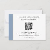 Minimale moderne smaakblauw QR-code bruiloft RSVP Kaartje (Voorkant)