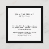 Minimale moderne sociale media Luxe B&W-korting Vierkante Visitekaartje (Achterkant)