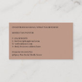 Minimale Moderne Spray Tan Body Huidverzorging Visitekaartje (Achterkant)