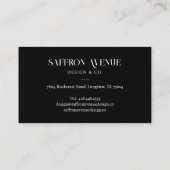 Minimale moderne standaard zwart-wit monogram afsprakenkaartje (Achterkant)