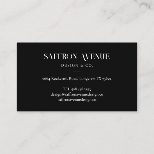 Minimale moderne standaard zwart-wit monogram afsprakenkaartje (Achterkant)