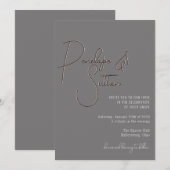 Minimale moderne stedelijke chique laag bruiloft kaart (Voorkant / Achterkant)