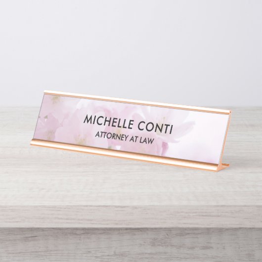 Minimale moderne, stijlvolle, professionele Floral Bureau Naambordje (Voorkant)