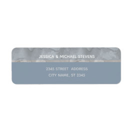 Minimale moderne stoffige blauwe waterverf stripe etiket