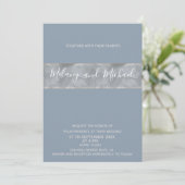 Minimale moderne stoffige blauwe waterverf stripe kaart (Staand voorkant)