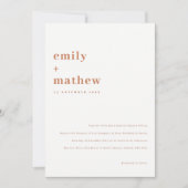 Minimale Moderne Strakke Roest Oranje Typografie T Kaart (Voorkant)