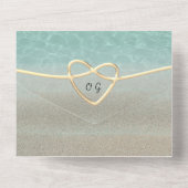Minimale Moderne Strand Bruiloft All In One Uitnod Uitnodiging (Achterkant)