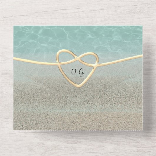 Minimale moderne stransport in één uitnodiging (Achterkant)