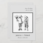 Minimale moderne sweet-design bruiloft save the date (Voorkant / Achterkant)