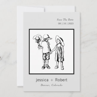 Minimale moderne sweet-design bruiloft save the date