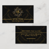 , minimale, moderne Tattoo Studio Visitekaartje (Voorkant / Achterkant)