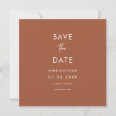 Minimale moderne terracotta bruiloft save the date (Voorkant)