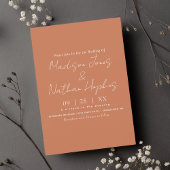 Minimale moderne terracotta Wedding Kaart