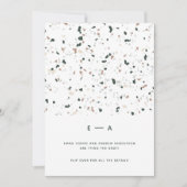 Minimale moderne terrazzopatroonroze bruiloft kaart (Voorkant)