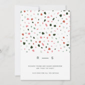 Minimale moderne terrazzopatroonroze bruiloft kaart (Voorkant)